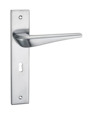 Milano Lever On Backplate - Lock - Satin Chrome