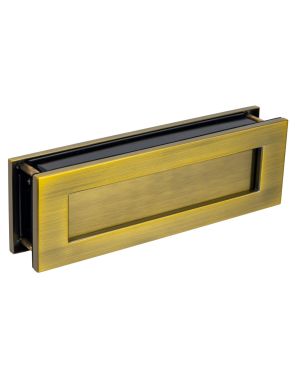 Traditional Sleeved Letterplate - Antique Brass