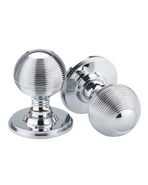 Zigrinato Mortice Knobs - Brilliante Chrome