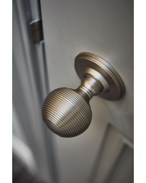 Zigrinato Mortice Knobs - Cool Brushed Nickel