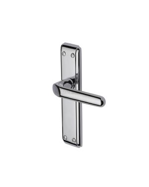 Heritage Brass Door Handle Lever Latch Deco Design Polished Chrome finish
