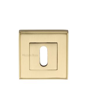 Heritage Brass Key Escutcheon Square Satin Brass finish