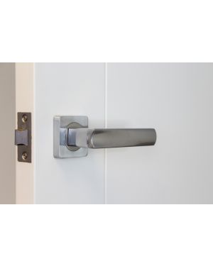 Della Lever On Square Rose - Satin Chrome