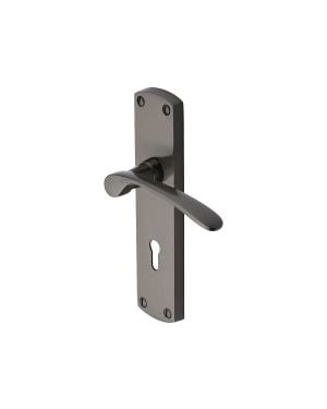 Heritage Brass Door Handle Lever Lock Diplomat Design Matt Bronze finish