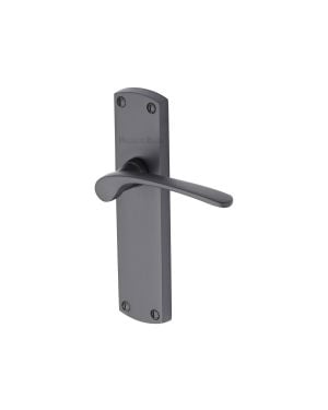 Heritage Brass Door Handle Lever Latch Diplomat Design Matt Black finish