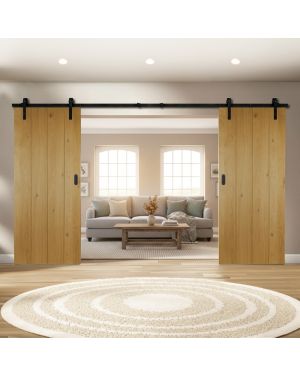 Black Barn Door Sliding Door System - 3M Track