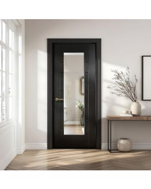 Edmonton Black 1-Light Fire Door (FD30)