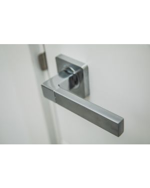 Elbrus Lever On Square Rose - Polished & Satin Chrome