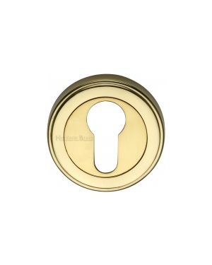 Heritage Brass Euro Profile Cylinder Escutcheon Polished Brass finish