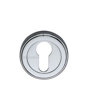 Heritage Brass Euro Profile Cylinder Escutcheon Polished Chrome finish