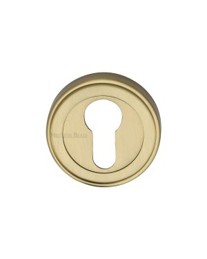 Heritage Brass Euro Profile Cylinder Escutcheon Satin Brass finish