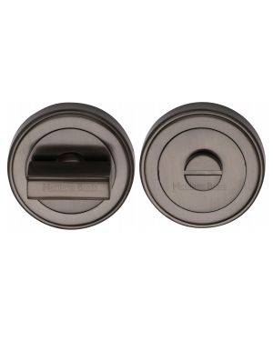 Heritage Brass Round Turn & Release Cylinder Escutcheon with stepped edge Matt Bronze finish