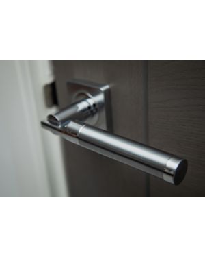 Etna Lever On Square Rose - Polished & Satin Chrome