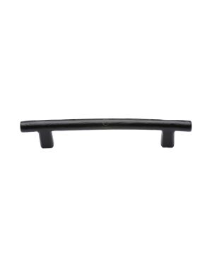 Matt Black Rustic Iron Cabinet Pull Round Bar Design 160mm CTC