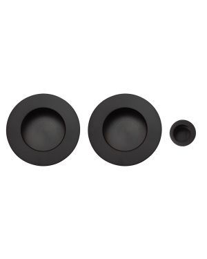 Round Sliding Door Pull Set - Satin Black (EOL)