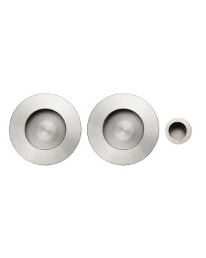 Round Sliding Door Pull Set - Satin Stainless Steel (EOL)