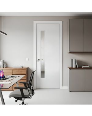 Flush White 1-Light Offset Fire Door (FD30)