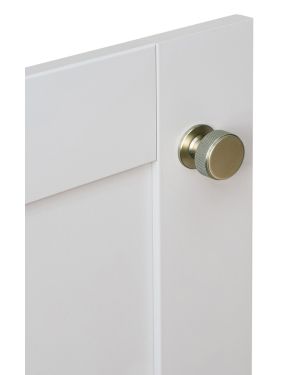 34mm Knurled Cupboard Knob - Antique Brass