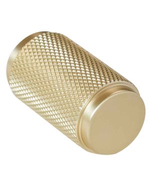 18mm Knurled Cupboard Knob - Satin Brass