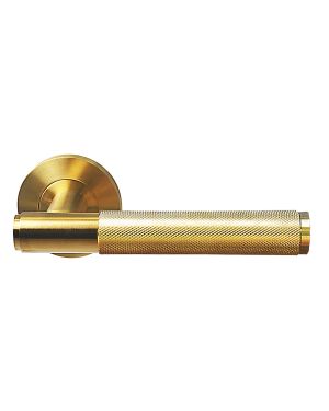 Mizzana Knurled Lever On Rose - Satin Brass (EOL)
