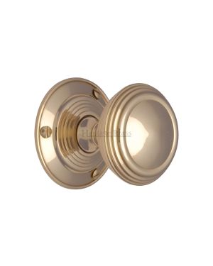 Heritage Brass Mortice Knob on Rose Goodrich Design Polished Brass finish