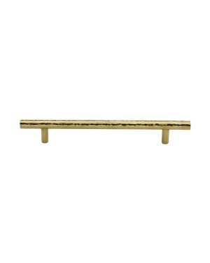 Heritage Brass Cabinet Pull T-Bar Hammered Design 160mm CTC Polished Brass Finish