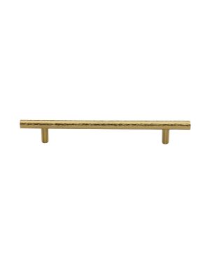 Heritage Brass Cabinet Pull T-Bar Hammered Design 160mm CTC Satin Brass Finish