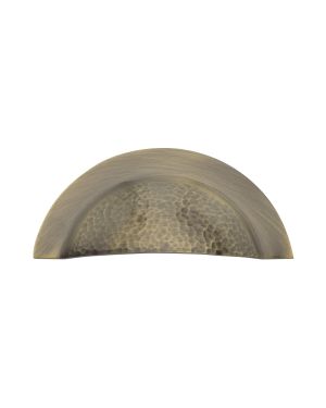 Heritage Brass Drawer Cup Pull Crescent Hammered Design Antique Brass finish