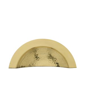 Heritage Brass Drawer Cup Pull Crescent Hammered Design Polished Brass finish