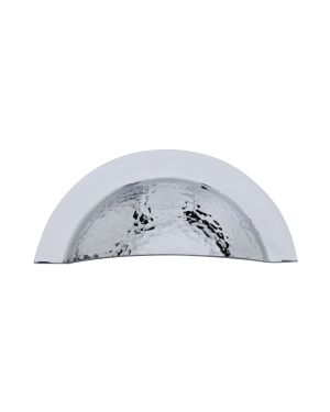 Heritage Brass Drawer Cup Pull Crescent Hammered Design Polished Chrome finish