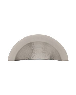 Heritage Brass Drawer Cup Pull Crescent Hammered Design Satin Nickel finish