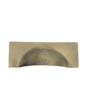Heritage Brass Drawer Cup Pull Hampshire Hammered Design 57mm CTC Antique Brass Finish