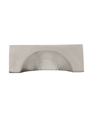 Heritage Brass Drawer Cup Pull Hampshire Hammered Design 57mm CTC Satin Nickel Finish