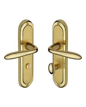 Heritage Brass Door Handle for Bathroom Henley Design Mayfair finish