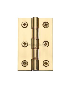 Heritage Brass Hinge Brass with Phosphor Washers 3" x 2" Polished Brass finish