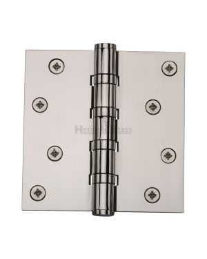Heritage Brass Hinge Brass with Thrust Bearings (Steel Pin) 4" x 4" Polished NIckel Finish