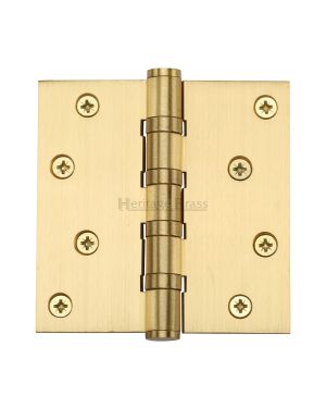 Heritage Brass Hinge Brass with Thrust Bearings (Steel Pin) 4 x 4 Satin Brass finish