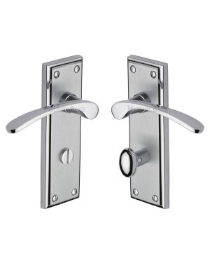 Heritage Brass Door Handle for Bathroom Hilton Design Apollo finish