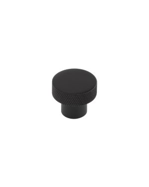 Wenlock Diamond Knurled Cupboard Knob - Matt Black