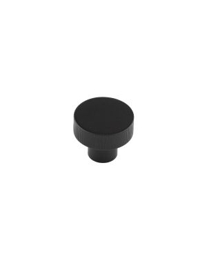 Thaxted Line Knurled Cupboard Knob - Matt Black
