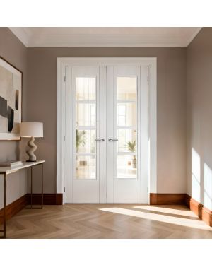 Iseo C4514 White 4-Light Fire Door Pair (FD30)