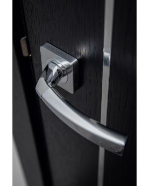 Kabru Lever On Square Rose - Polished & Satin Chrome