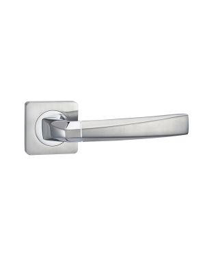 Kabru Lever On Square Rose - Polished & Satin Chrome
