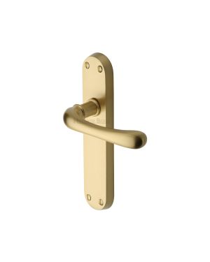 Heritage Brass Door Handle Lever Latch Luna Design Satin Brass finish