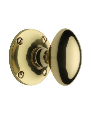 Heritage Brass Mortice Knob on Rose Mayfair Design Polished Brass finish