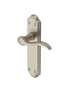 Heritage Brass Door Handle Lever Latch Verona Small Design Satin Nickel finish