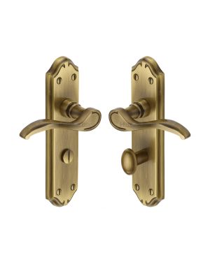 Heritage Brass Door Handle for Bathroom Verona Small Design Antique finish