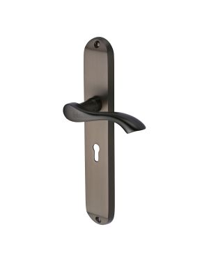 Heritage Brass Door Handle Lever Lock Algarve Long Design Matt Bronze finish
