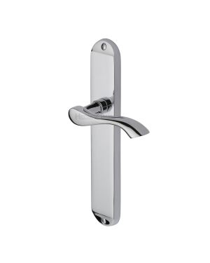 Heritage Brass Door Handle Lever Latch Algarve Long Design Polished Chrome finish