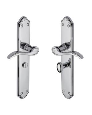 Heritage Brass Door Handle for Bathroom Verona Design Polished Chrome finish
